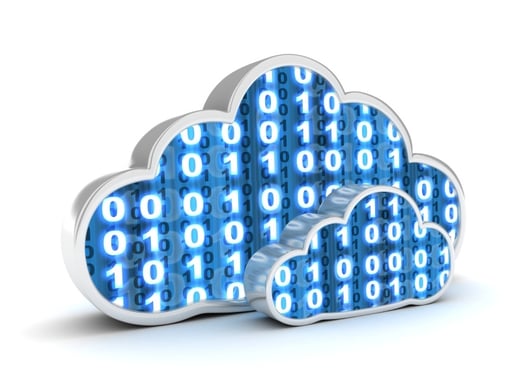 Image of a cloud with digital data in it.