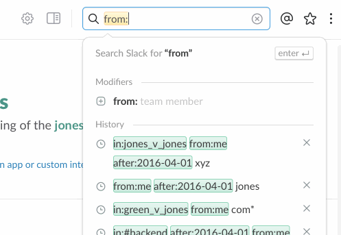 Animated GIF of slack search being performed