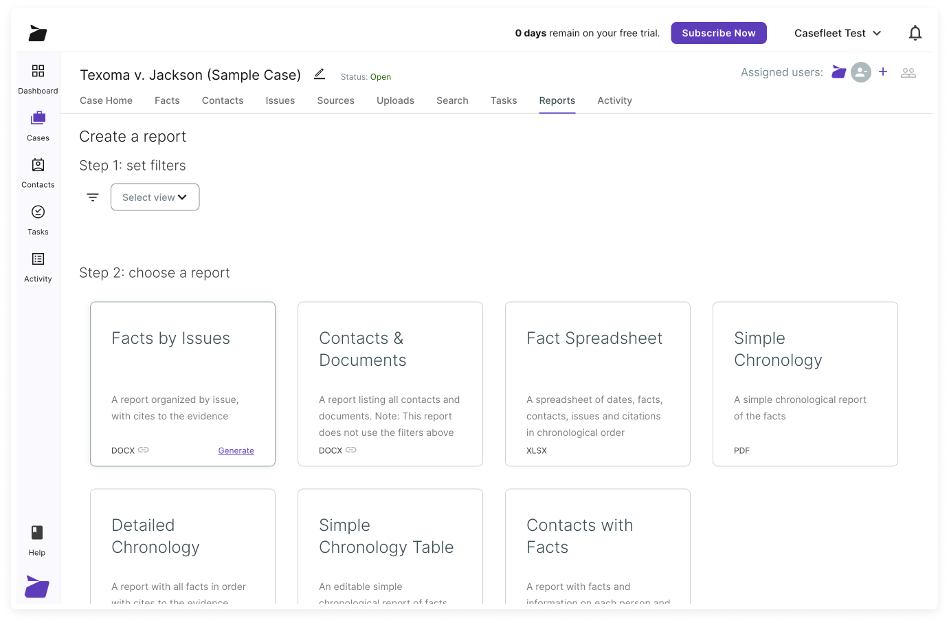 Create case reports effortlessly
