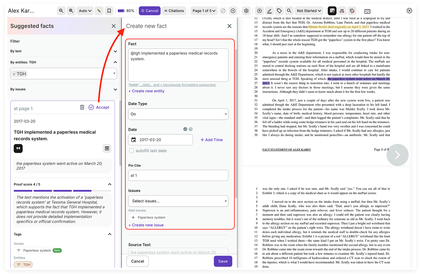 Suggested Facts - Create new