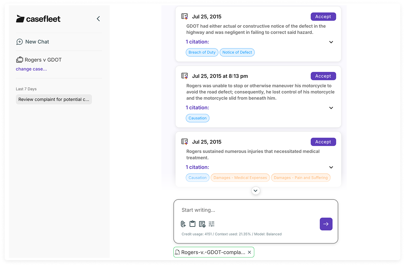 Auto-identify facts and issues