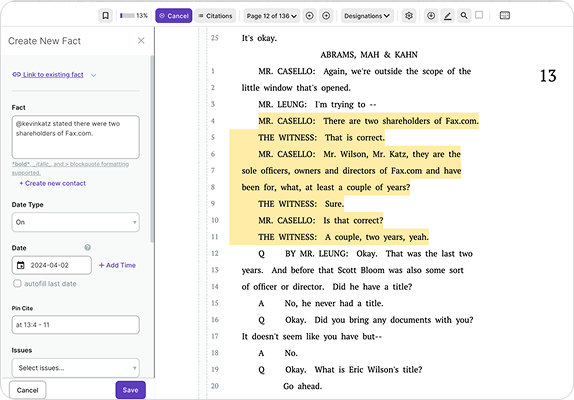Review and organize evidence effortlessly